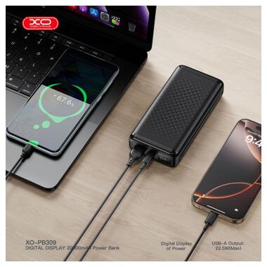Батарея универсальная XO 20000mAh, 22.5W, black (XO-PB309-BK) фото №6