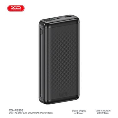 Батарея универсальная XO 20000mAh, 22.5W, black (XO-PB309-BK) фото №4