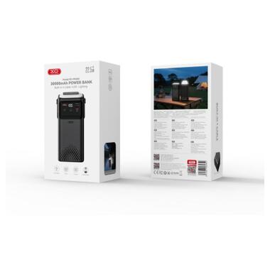 Батарея универсальная XO 30000mAh, PD/20W, QC/22,5W, Lamp, black (XO-PR285) фото №2