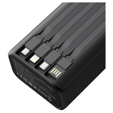 Батарея универсальная XO 30000mAh, PD/20W, QC/22,5W, Lamp, black (XO-PR285) фото №4