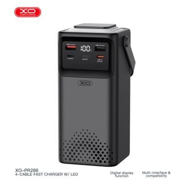 Батарея универсальная XO 50000mAh, PD/20W, QC/22,5W, Lamp, black (XO-PR286-BK) фото №1