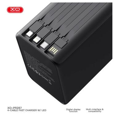 Батарея универсальная XO 80000mAh, PD/20W, QC/22,5W, Lamp, black (XO-PR287-BK) фото №5
