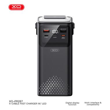 Батарея универсальная XO 80000mAh, PD/20W, QC/22,5W, Lamp, black (XO-PR287-BK) фото №3