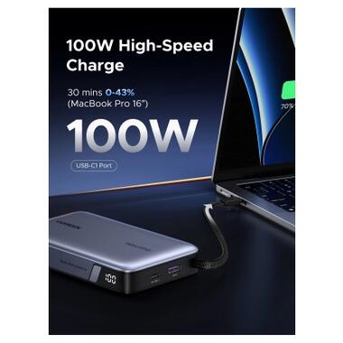 Батарея универсальная Ugreen 20000mAh 145W with Built-in Cable (PB551 55992B) фото №9