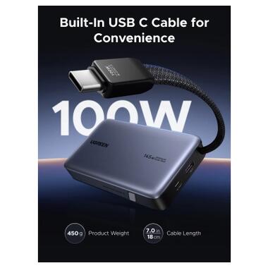 Батарея универсальная Ugreen 20000mAh 145W with Built-in Cable (PB551 55992B) фото №7