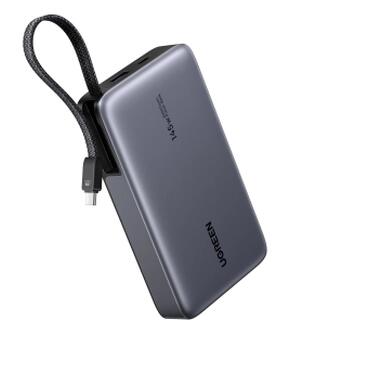 Батарея универсальная Ugreen 20000mAh 145W with Built-in Cable (PB551 55992B) фото №1
