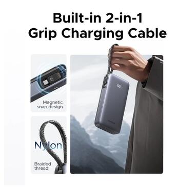 Батарея универсальная Ugreen 20000mAh 45W with Built-in Cable (PB536 55988B) фото №6