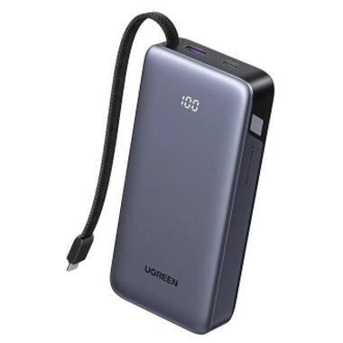 Батарея универсальная Ugreen 20000mAh 45W with Built-in Cable (PB536 55988B) фото №1