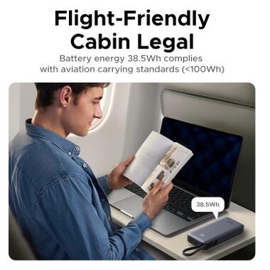 Батарея универсальная Ugreen 20000mAh 45W with Built-in Cable (PB536 55988B) фото №7