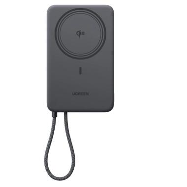 Внешний аккумулятор Ugreen 10000 мАч 30 Вт, 1x USB-C + магнитная беспроводная зарядка 15 Вт, кабель USB-C, чёрный (75982B) фото №1