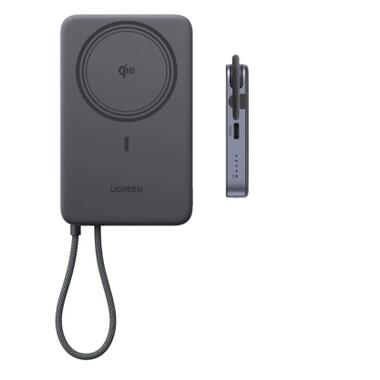 Внешний аккумулятор Ugreen 10000 мАч 30 Вт, 1x USB-C + магнитная беспроводная зарядка 15 Вт, кабель USB-C, чёрный (75982B) фото №7