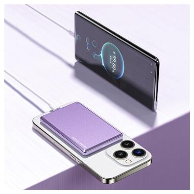 Зовнішний акумулятор Wk Wekome Ultra-Thin Magnetic 5000mAh 15W фіолетовий (WP-30) фото №4