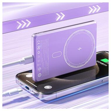 Зовнішний акумулятор Wk Wekome Ultra-Thin Magnetic 5000mAh 15W фіолетовий (WP-30) фото №3