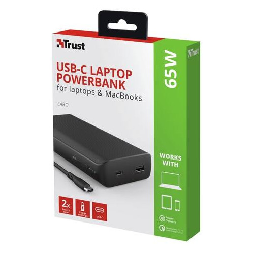 Портативний зарядний пристрій Trust Laro 65W USB-C 20.000 mAh для ноутбука Black (23892) фото №12