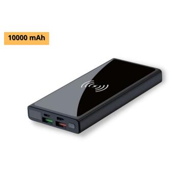 Павербанк зовнішній акумулятор XPRO PR141 10000mAh PD20W+QC22.5W Wireless з індикацією заряджання чорний (32739-01_710) фото №2