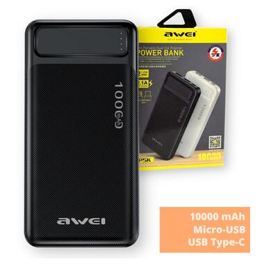 Портативний зарядний пристрій AWEI P5K 10000mAh чорний (AM-3163_402) фото №8