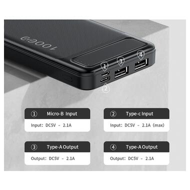 Портативний зарядний пристрій AWEI P5K 10000mAh чорний (AM-3163_402) фото №10