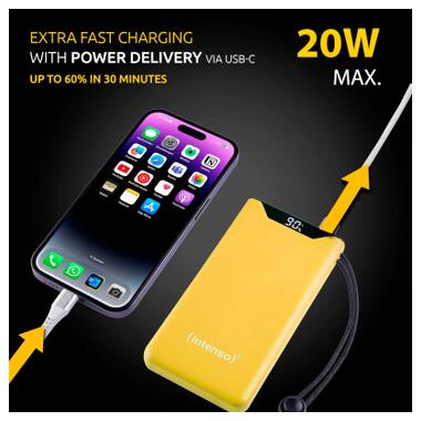 Батарея универсальная Intenso F10000 10000mAh QC/3.0 yellow (7332039) фото №7