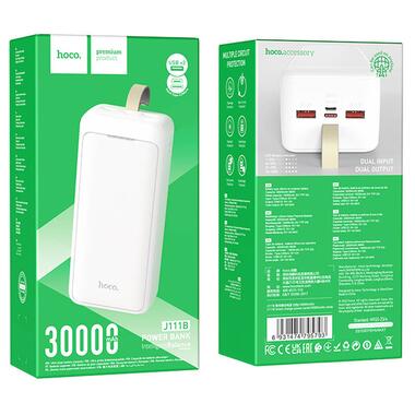 Портативний зарядний пристрій Power Bank Hoco J111B Smart charge 30 000 mAh White фото №4
