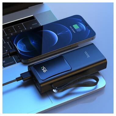 УМБ портативне зарядне PowerBank PowerDelivery for iphone HOCO Treasure 10000mAh J41 Pro |1USB/Type-C/Lightning, PD/QC, 22.5W, 3A| чорне фото №5