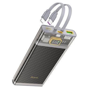 Портативное зарядное устройство Power Bank Hoco J104 Discovery Edition 22.5W with cable 10000 mAh Gray фото №5