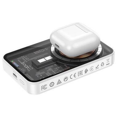Портативное зарядное устройство Power Bank Hoco Q10 Transparent PD20W с БЗУ 5000 mAh White фото №4