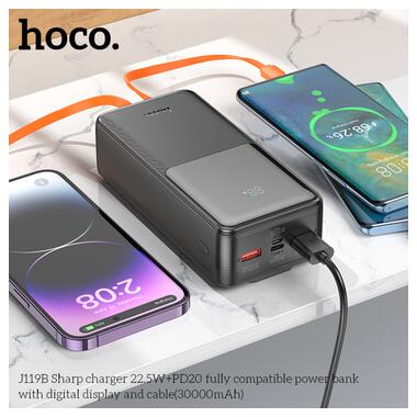 Повербанк Hoco J119B Sharp charger 30000 mAh 22,5 W Black (6942007606134) фото №4