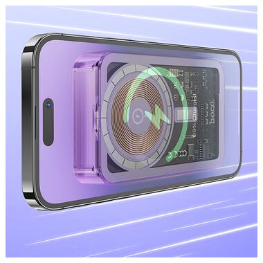 Портативний зарядний пристрій Power Bank Hoco Q14A Ice Crystal PD20W с БЗУ 10000 mAh Purple фото №3