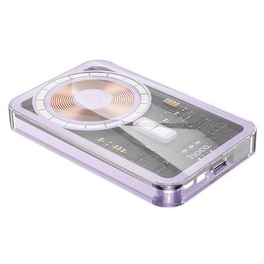 Портативний зарядний пристрій Power Bank Hoco Q14 Ice Crystal PD20W із БЗУ 5000 mAh Purple фото №2