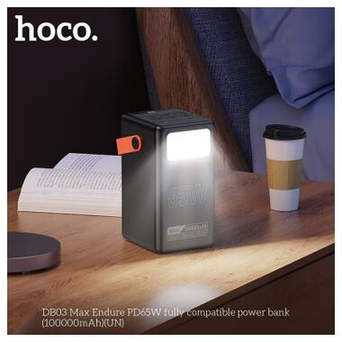 Батарея универсальная HOCO 100000mAh Max Centurion PD/65W, QC, LED Lamp, Black (DB03 / 714722) фото №7