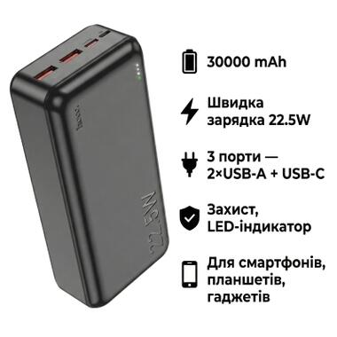 Батарея универсальная HOCO 30000mAh Astute 22.5W PD QC Black (J101B / 714732) фото №4
