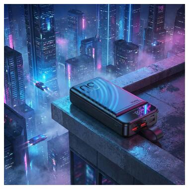 Батарея универсальная HOCO 30000mAh Element PD/20W, QC/22.5W, LED Lamp, Black (J123B / 714735) фото №6