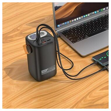 Батарея универсальная HOCO 60000mAh Astrum PD/100W, QC/3.0, LED lamp, Black (DB160 / 714724) фото №8