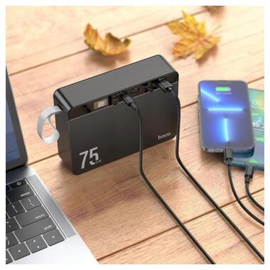 Батарея универсальная HOCO 75000 mAh Overlord PD/20W, QC/3.0/22.5W, Black (J94 / 714739) фото №7