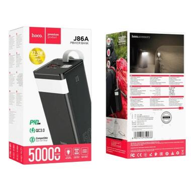 Батарея универсальная HOCO 50000mAh Powermaster PD/20W, QC/22.5W, Lamp, Black (J86A / 714738) фото №5