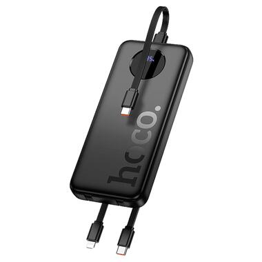 Внешний аккумулятор HOCO J132 Sabio fully compatible power bank with 3 cables (10000mAh) Black (6942007632577) фото №3