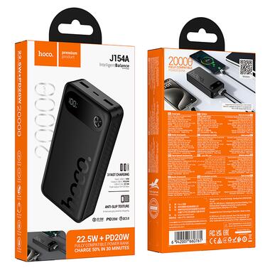 Внешний аккумулятор HOCO J154A Victorious 22.5W+PD20W fully compatible power bank(20000mAh) Black (6942007660761) фото №2