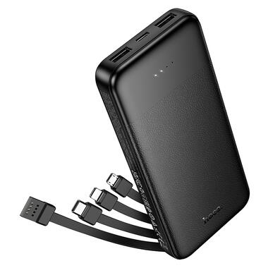 Внешний аккумулятор HOCO J163 Wonderful power bank with 4 cables(10000mAh) Black (6942007664578) фото №1