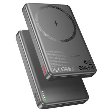 Внешний аккумулятор HOCO Q26A Joy PD20W magnetic fast charging power bank(10000mAh) metal gray (6942007624053) фото №2