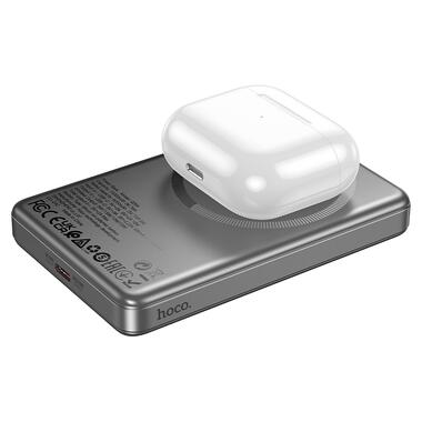 Внешний аккумулятор HOCO Q26A Joy PD20W magnetic fast charging power bank(10000mAh) metal gray (6942007624053) фото №4