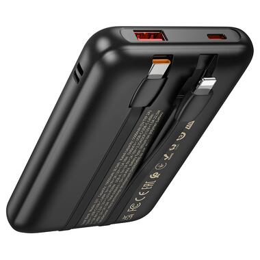 Внешний аккумулятор HOCO Q37 Graceful 22.5W+PD20W power bank with two cables(10000mAh) Black (6942007644914) фото №7