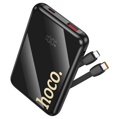 Внешний аккумулятор HOCO Q37 Graceful 22.5W+PD20W power bank with two cables(10000mAh) Black (6942007644914) фото №1