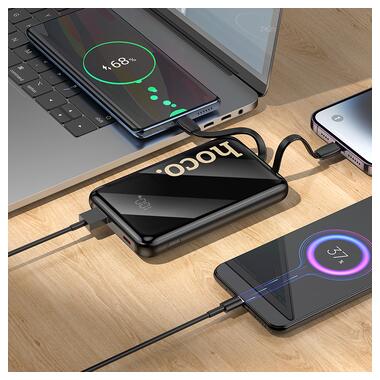 Внешний аккумулятор HOCO Q37 Graceful 22.5W+PD20W power bank with two cables(10000mAh) Black (6942007644914) фото №8