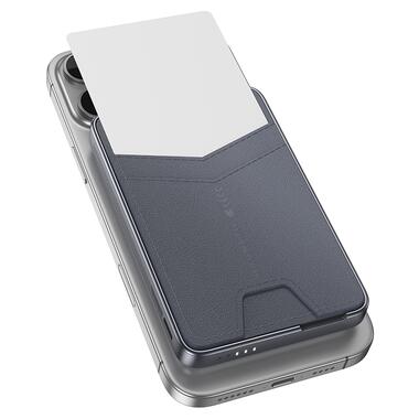 Внешний аккумулятор HOCO Q46 Title PD20W magnetic power bank+card holder+phone holder(5000mAh) Silver Gray (6942007663106) фото №3
