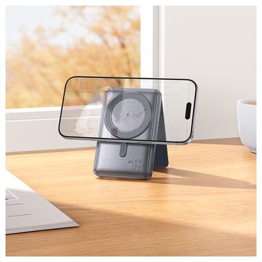 Внешний аккумулятор HOCO Q46 Title PD20W magnetic power bank+card holder+phone holder(5000mAh) Silver Gray (6942007663106) фото №8