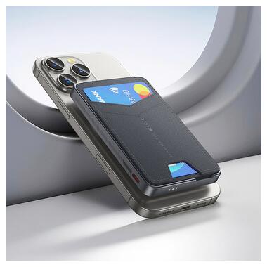 Внешний аккумулятор HOCO Q46 Title PD20W magnetic power bank+card holder+phone holder(5000mAh) Silver Gray (6942007663106) фото №7