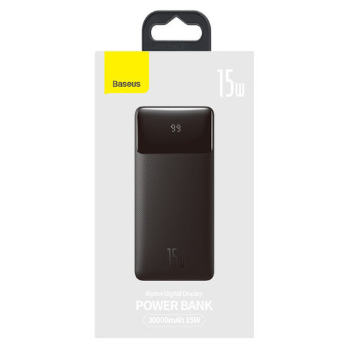 Power Bank Baseus Bipow 15W 30000mAh, 2xUSB, USB-C Black фото №4
