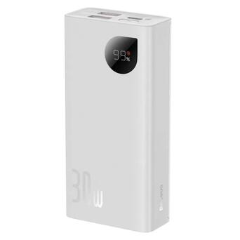 Портативний акумулятор Baseus Adaman2 Digital Display Fast Charge 30W 10000mAh white (PPAD040002) фото №4