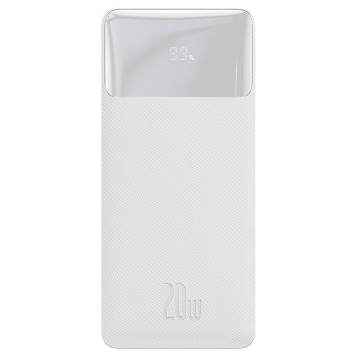Зовнішній акумулятор Baseus Bipow Digital Display 20000mAh 20W Білий кабель Baseus USB 2.0 to MicroUSB 0.25М Білий (PPBD050302) фото №2