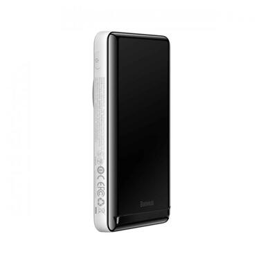 Powerbank Baseus Magnetic Bracket Wireless 20W 10000mAh білий (PPCX000202) фото №7